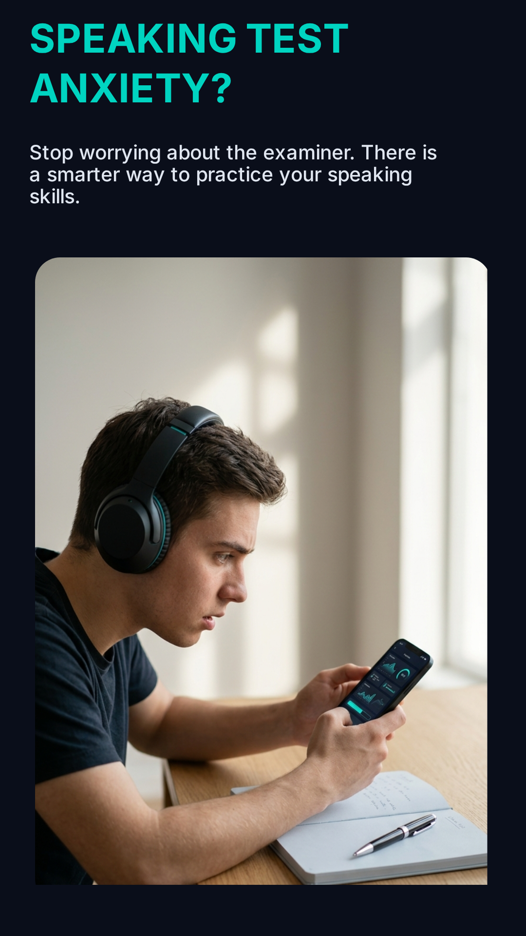 IELTS learner using AI-powered IELTS preparation tools.